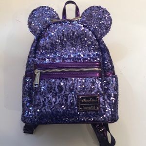 loungefly purple sequin backpack